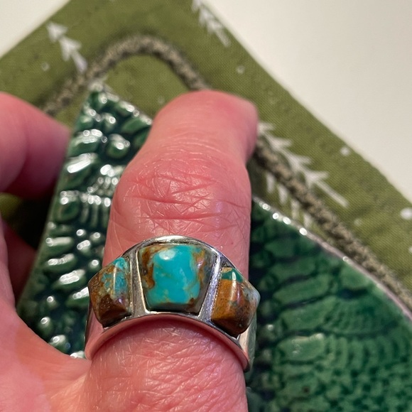 Turquoise and Brown Stone Ring - Picture 4 of 9